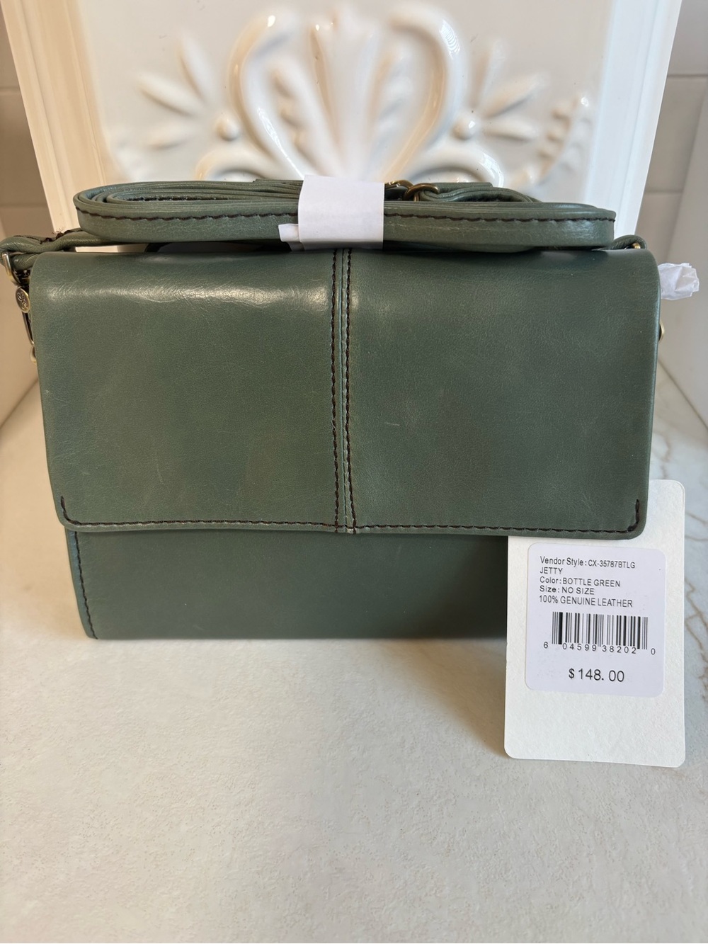HOBO Jetty Convertible Leather shoulder bag in bottle green ~ new!